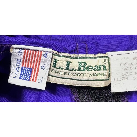 Vintage LL Bean Anorak Nylon Windbreaker Mens XL Purple 1/2 Zip Hood USA READ - Picture 5 of 9